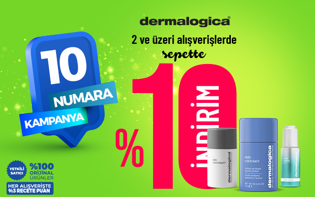 <a href="https://recete.com/dermalogica">Dermologica'da 2 ve Üzerine Sepette Ekstra %10 İndirim</a>