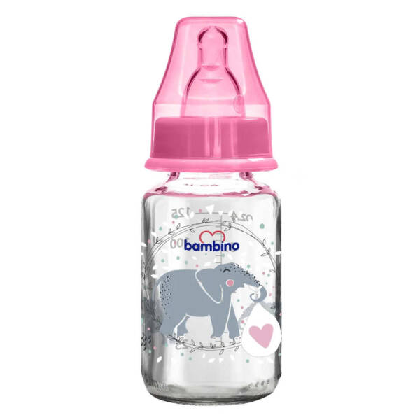 Bambino Cam Biberon 125ml 0+ Ay - Pembe - Fil Desenli - 1