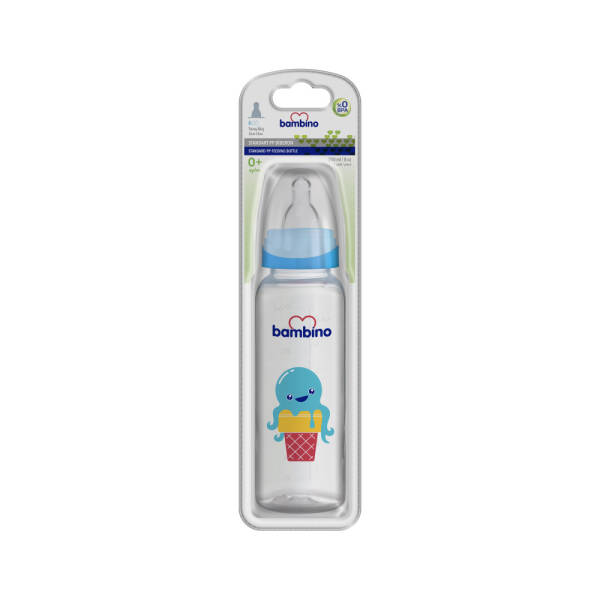 Bambino Standart PP Biberon 250ml 0+ Ay - Mavi - Ahtapot - 1