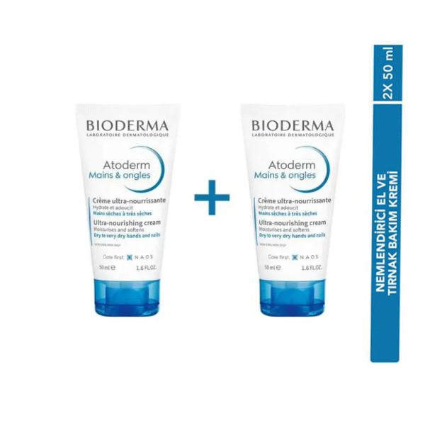 Bioderma Atoderm Hand and Nail Cream 2x50ml El ve Tırnak Bakım Kremi İkiz Set - 2