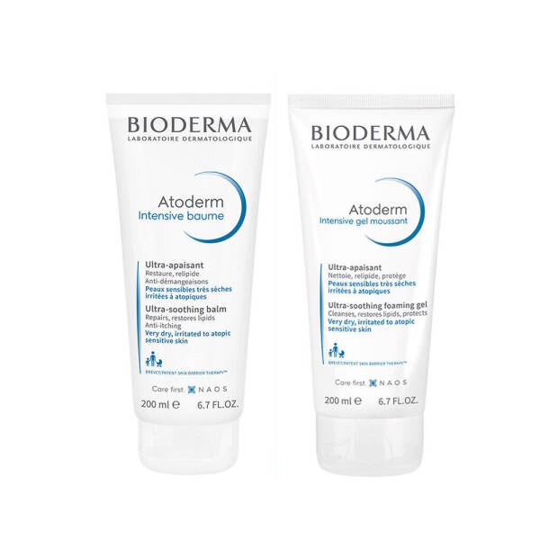 Bioderma Atoderm Intensive Balm 200ml + Foaming Gel 200ml Set - 1