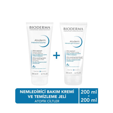 Bioderma Atoderm Intensive Balm 200ml + Foaming Gel 200ml Set - 2