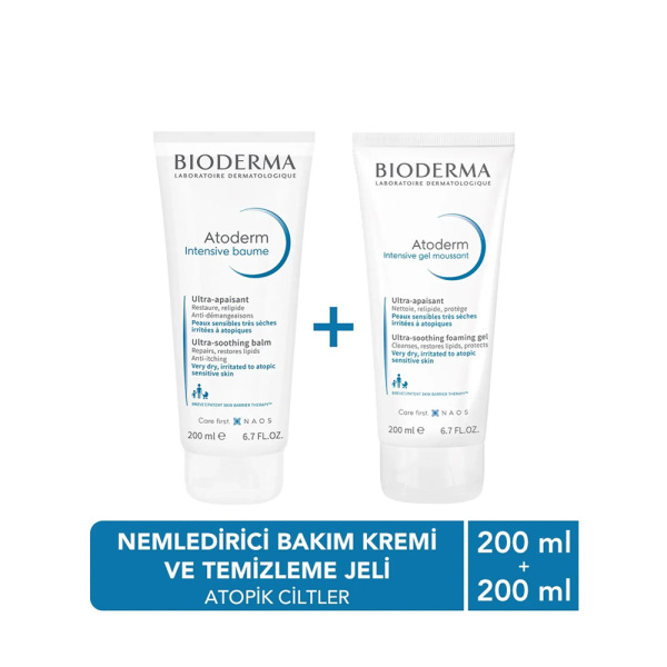 Bioderma Atoderm Intensive Balm 200ml + Foaming Gel 200ml Set - 2