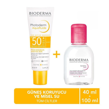 Bioderma Photoderm Aquafluide Güneş Koruyucu + H2O Temizleme Suyu 100ml Set - 2