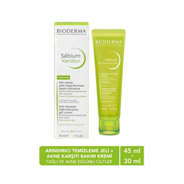 Bioderma Sebium Kerato+ 30ml & Sebium Active Gel 45ml Set - 2