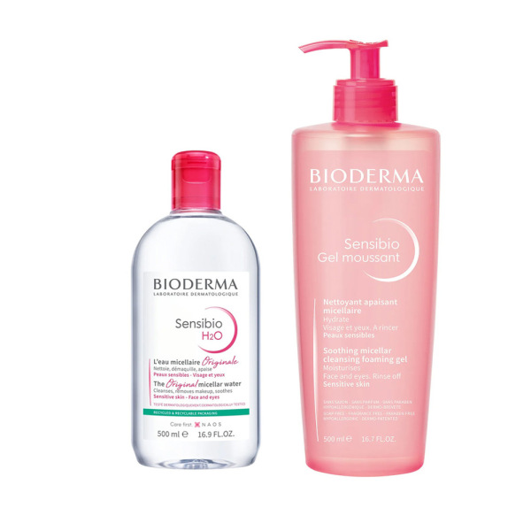 Bioderma Sensibio H2O Temizleme Suyu 500ml + Sensibio Foaming Gel Temizleme Jeli 500ml Set - 1