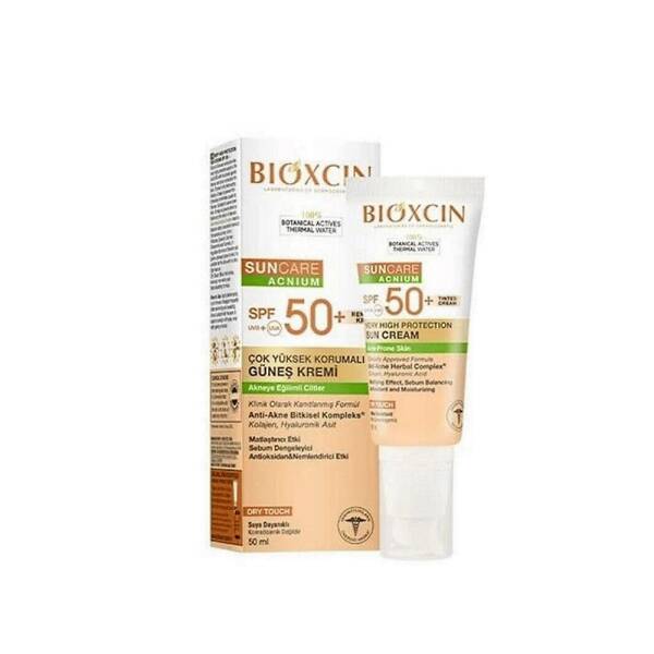 Bioxcin Sun Care Çok Yüksek Korumalı Akneye Eğilimli Ciltler İçin Renkli Güneş Kremi SPF50+ 50ml - 1