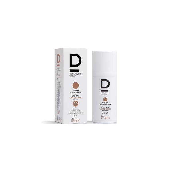 Dermoskin Be Bright SPF50+ Likit Fondöten Medium 33ml - 1