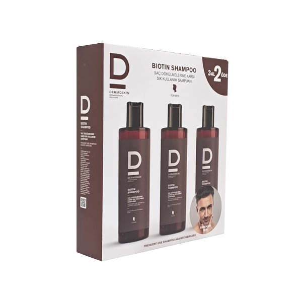 Dermoskin Biotin Shampoo For Men Kofre 3x200ml - 1