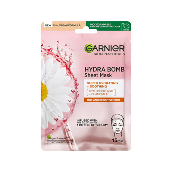 Garnier Skin Naturals Hydra Bomb Kuru ve Hassas Ciltler İçin Kağıt Maskesi 28g - 1