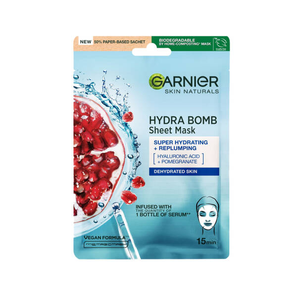 Garnier Skin Naturals Hydra Bomb Nemsiz Ciltler İçin Kağıt Maskesi 28g - 1