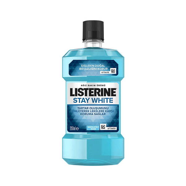 Listerine Stay White Tartar Karşıtı Serinletici Nane Ağız Bakım Suyu 250ml - 1