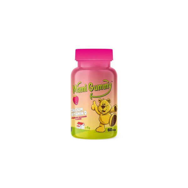 Mami Gummy Calcium Vitamin D 60 Çiğneme Tableti Çilek ve Milkshake Aromalı - 1