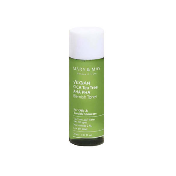 Mary and May Vegan Cica Tea Tree AHA PHA Arındırıcı Temizleyici Toner 30ml - 1