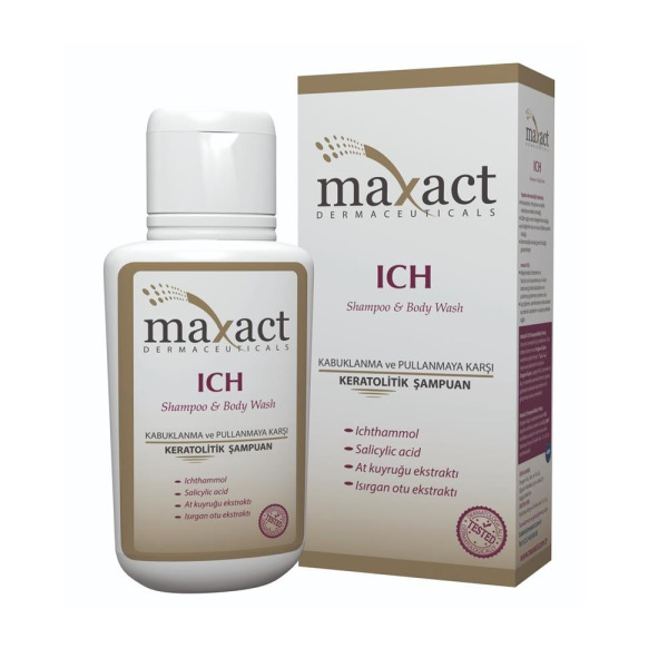 Maxact ICH Shampoo & Body Wash 250ml Saç ve Vücut İçin Keratolitik Şampuan - 1