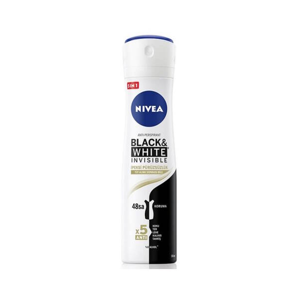 Nivea Black White Invisible İpeksi Pürüssüzlük Anti-Perspirant Deodorant 150ml - 1