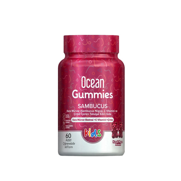 Ocean Gummies Sambucus Kids Karışık Meyve Aromalı Takviye Edici Gıda 60 Adet - 1