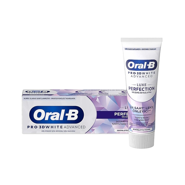 Oral-B Pro-3D White Advanced Luxe Perfection Serinletici Nane Diş Macunu 75ml - 1