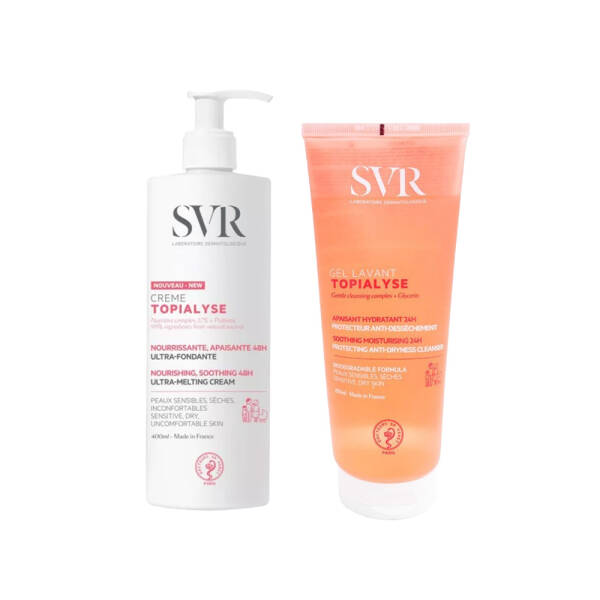 SVR Topialyse Creme 400ml + Topialyse Gel Lavant Temizleme Jeli 200ml Kofre - 1