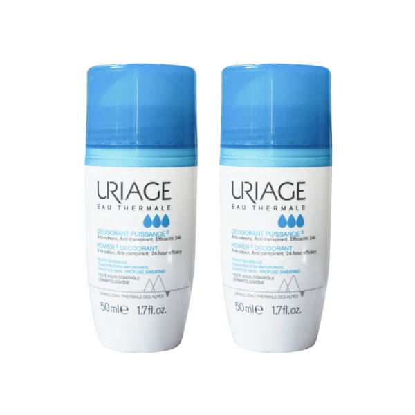 Uriage Eau Thermale Power3 Terlemeyi Azaltıcı Alkolsüz Deodorant Roll-on 2x50ml - 1