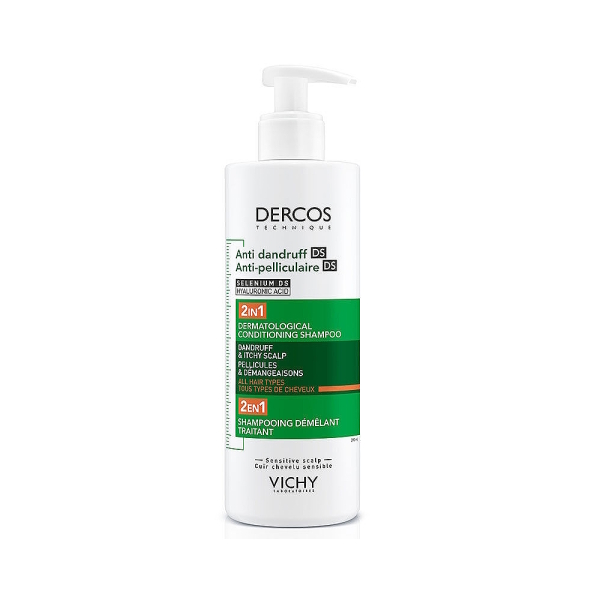 Vichy Dercos 2'si 1 Arada Kepek Karşıtı ve Nemlendirici Şampuan 390ml - 1